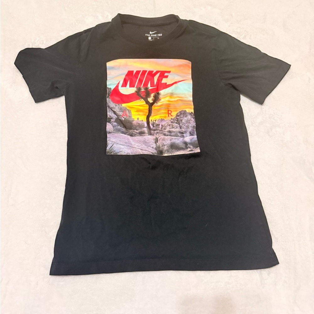 Nike Black Tee with Red Logo